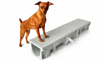 Swiftdrain-kennel-drain-side-vie-paw-proof